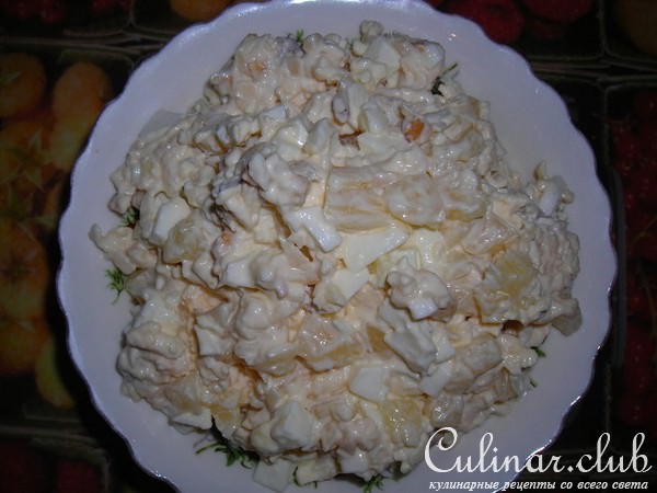 Закуска сырная с ананасом " Колокольчики"