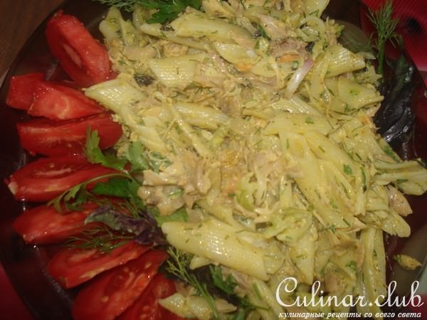 макароны с окорочком и приправами