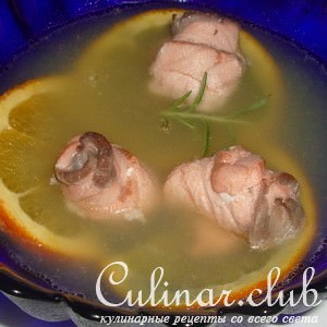 Лосось в апельсиновом желе