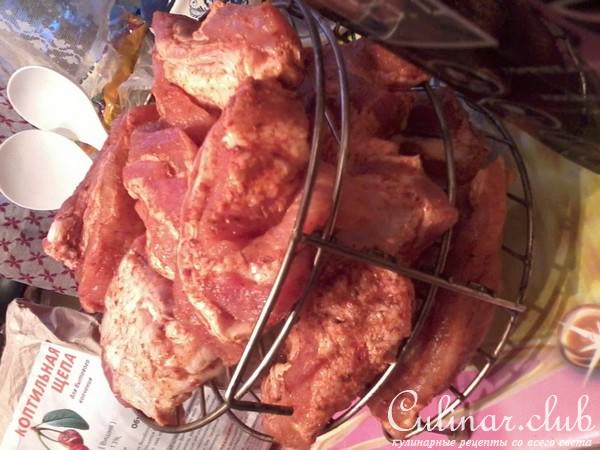 Рёбрышки и корейка копчёные в коптильне скороварке