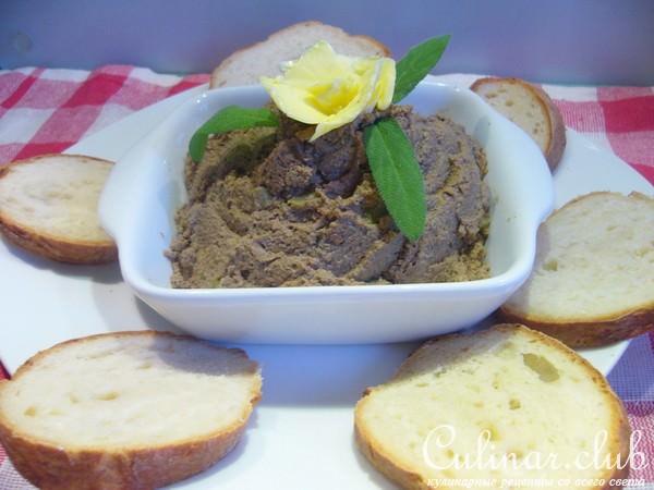 Нежный печеночно-грибной паштет (без сливочного масла)