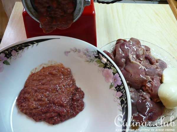 Битки из куриной печени с грибами