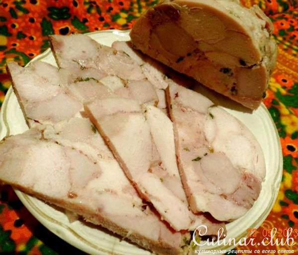 Ветчина прессованая свино-куриная в мультиварке