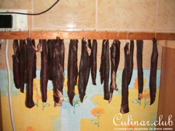 Мясо вяленое по-охотничьи