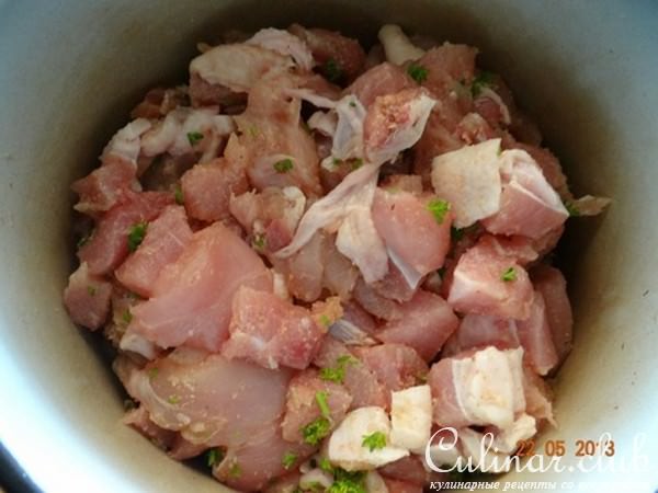 Ветчина прессованая свино-куриная в мультиварке
