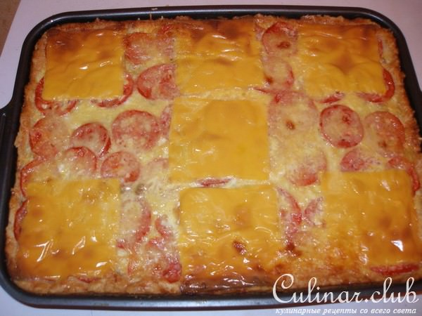 Киш с фаршем и овощами