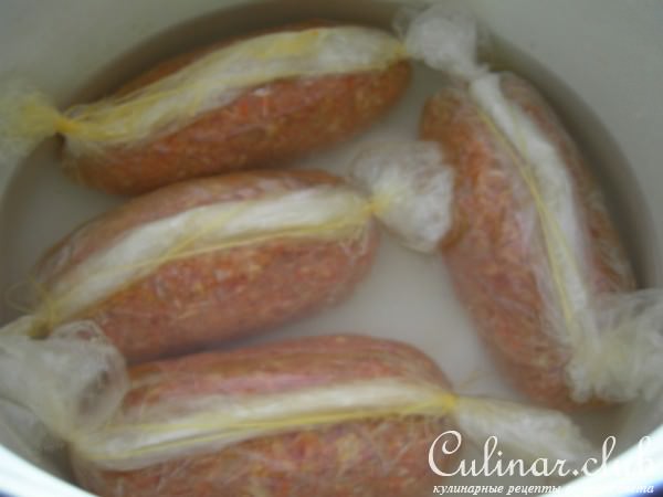 Дешевые вкусные колбаски из мяса и вермишели
