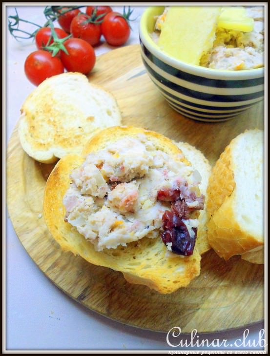 Рийет, паштет из курятины с кислой вишней. Rillettes.