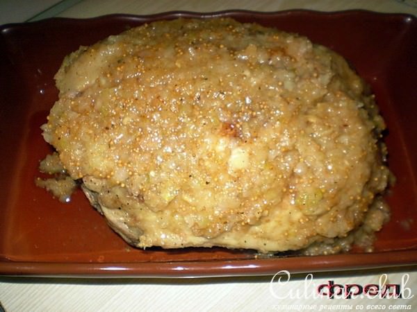 Мясо в луковой шубке