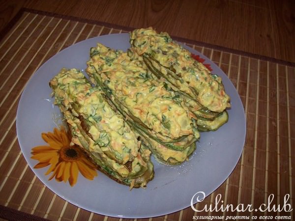 Кабачки слоёные, фаршированные.