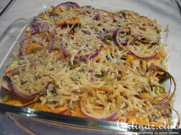 Овощи, запеченные под хрустящей корочкой из пармезана