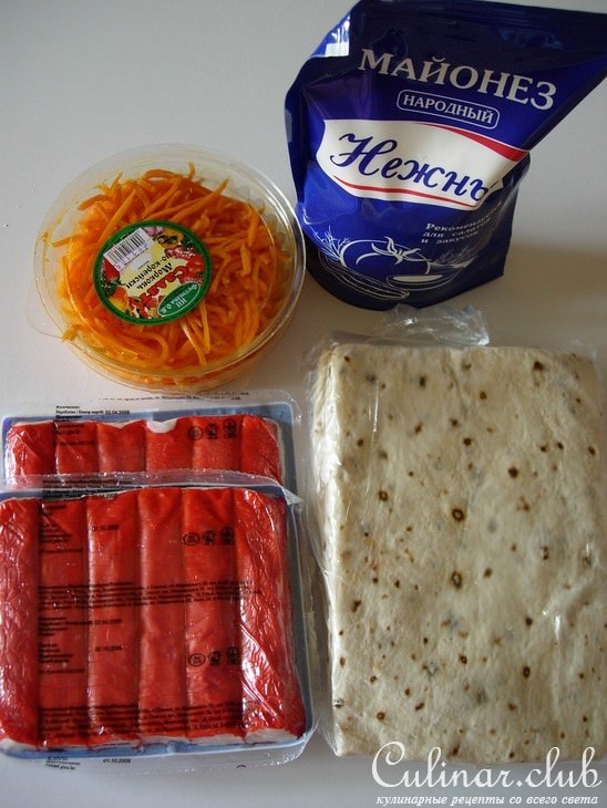 Торт с крабовыми палочками