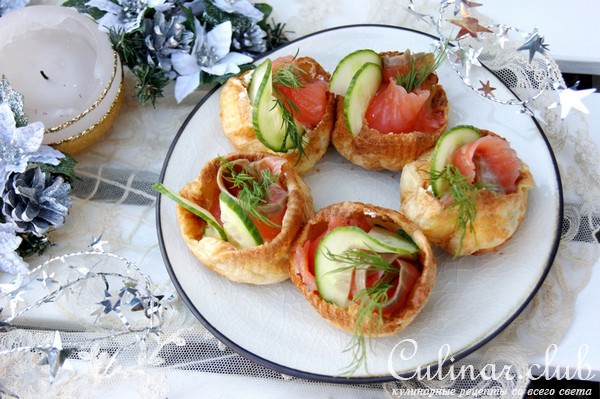 Закуска с сёмгой и творожным кремом