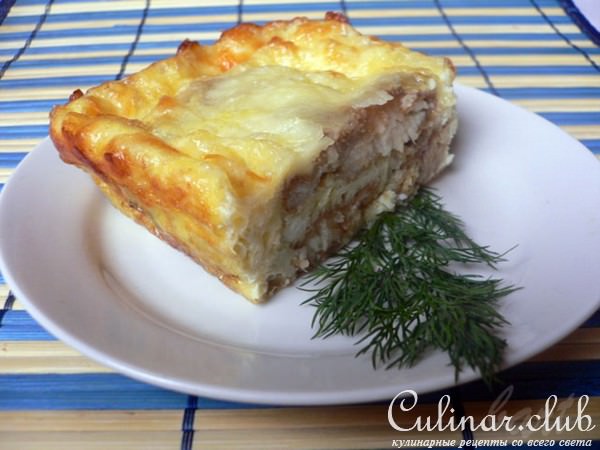 Фриттата с сыром и рыбой из духовки.