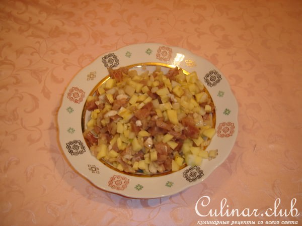 Закусочный кекс с картофелем и мясом.