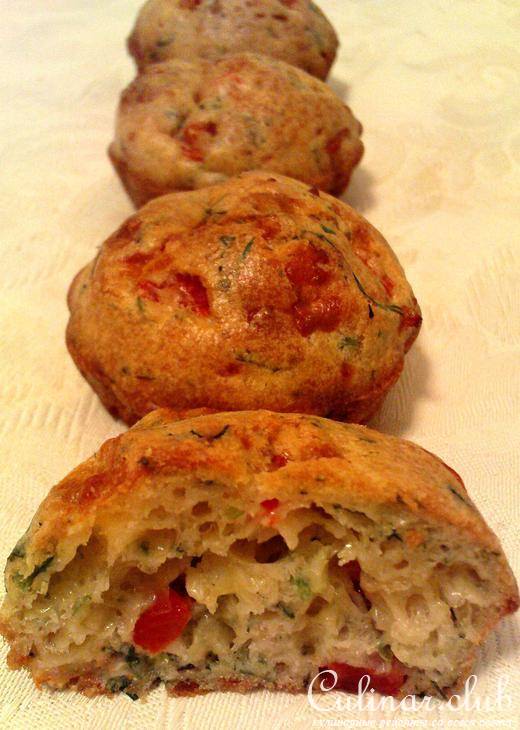 Маффины сырные с грилованым перцем.