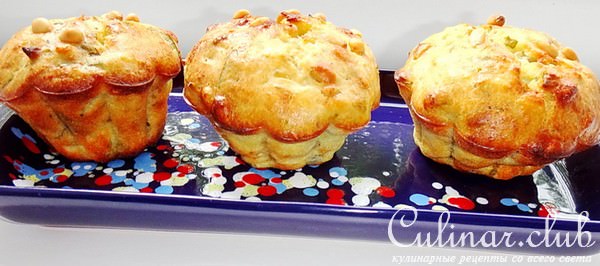 Маффины с щавелем и кедровыми орешками
