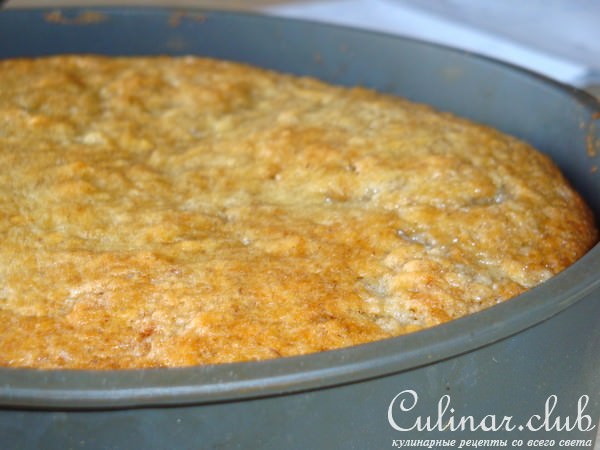 Бананово-шоколадный кекс с орехами и лимонной глазурью. Любимый