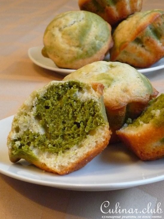 Кекс с зеленым чаем matcha