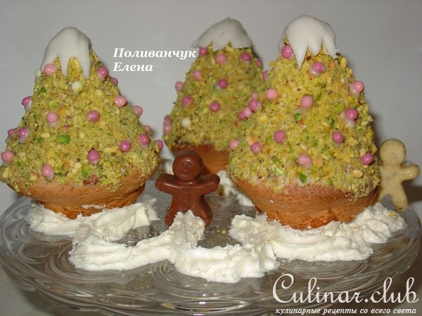 Праздничные кексы "Новогодняя Елочка"