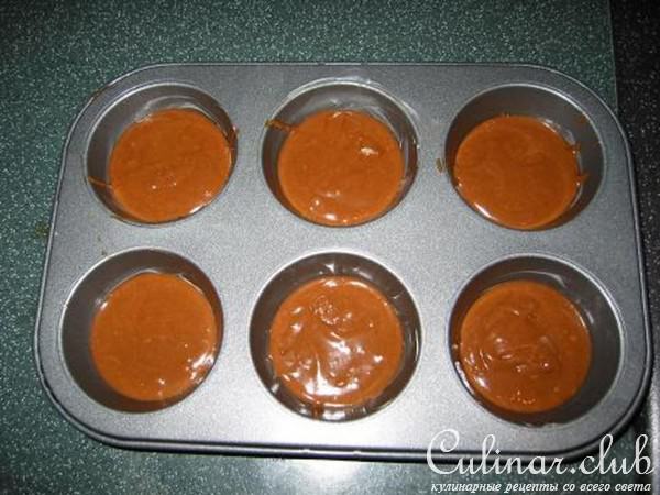 Шоколадные маффины с кофейной начинкой