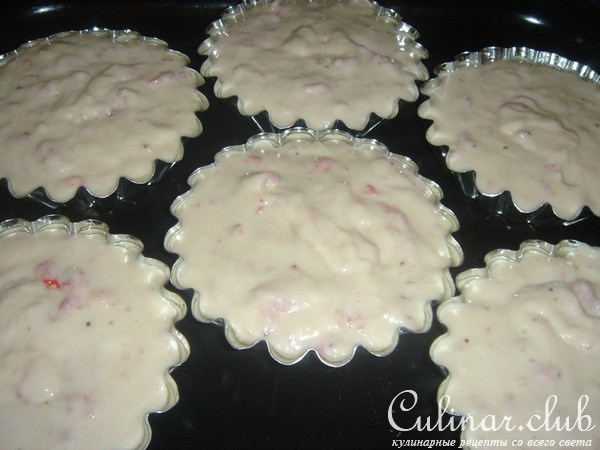 Мини кексики со вкусом клубники