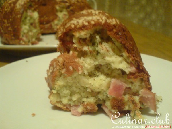 КЕКС ЗАКУСОЧНЫЙ С ВЕТЧИНОЙ И СЫРОМ 