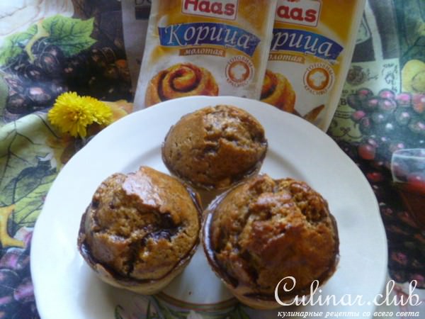 Тыквенно- ржаные кексы с шоколадом