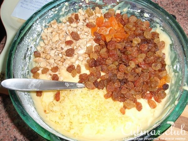 Кекс ореховый с сухофруктами