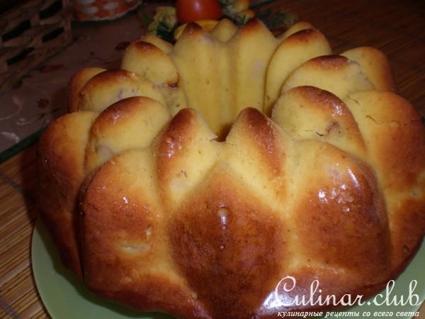 Кукурузный кекс с бананом и шоколадом