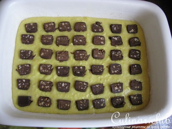 Кекс-пирог с кокосом и кусочками шоколада