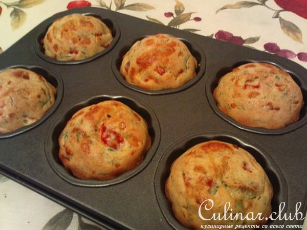 Маффины сырные с грилованым перцем.
