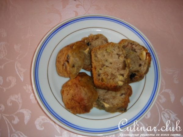 Кексы с яблоком, геркулесовые - постные