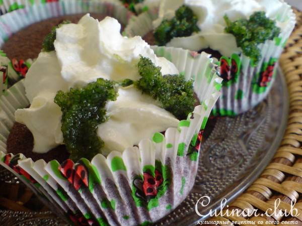 КЕКСЫ "after eight"/шоколадные с мятным сахаром