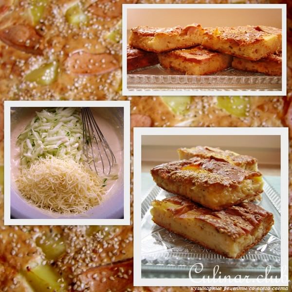 Сырно-кабачковая лепёшка/пирог/хлеб/запеканка с кунжутом