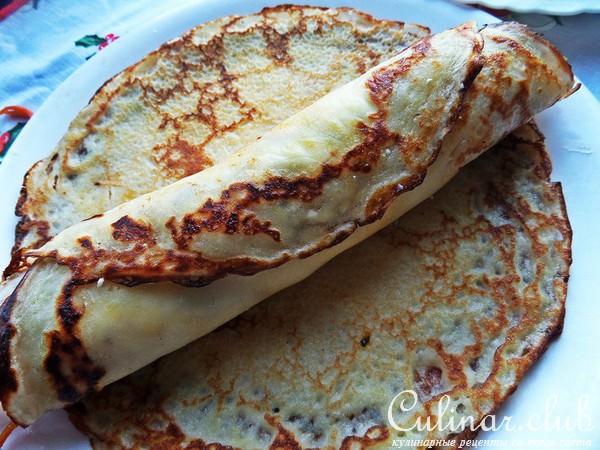 Блинные роллы с курицей и домашним маскарпоне