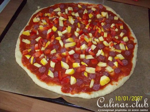 Пицца из творожного теста с кабачками.ФМ эстафета.