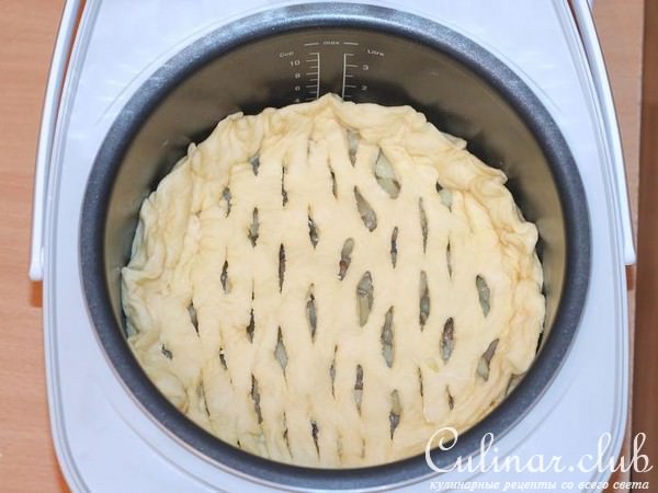 Пирог с картошкой и грибами в мультиварке