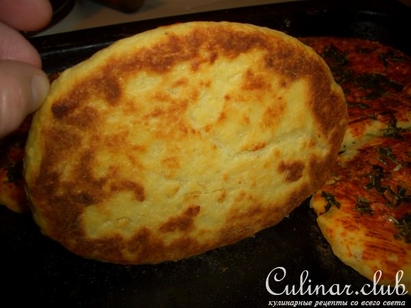 Лепешки с сыром и кинзой
