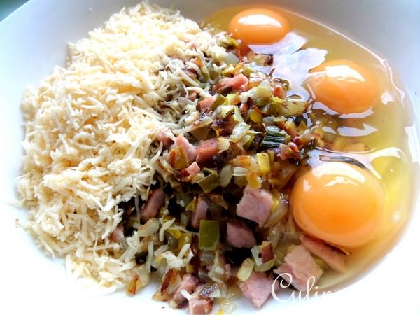 Киш "Пикник" с ветчиной,сыром и огурцами