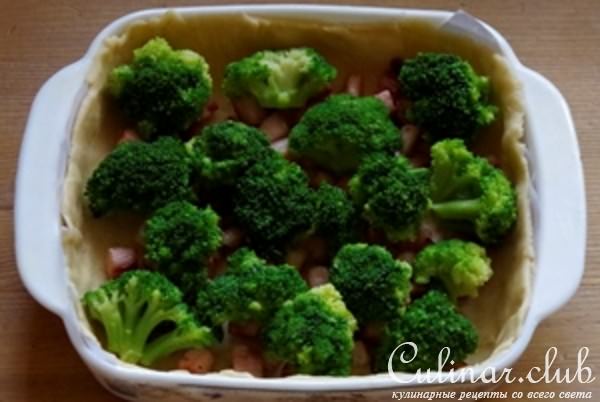 пирог с беконом и брокколи