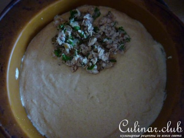 Рыбный пирог с грибами