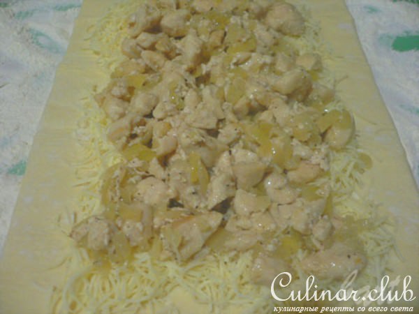 Самый легкий пирог с курицей. 