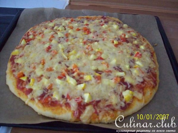 Пицца из творожного теста с кабачками.ФМ эстафета.