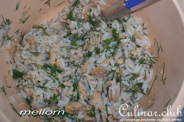 Рыбный пирог-запеканка с рисом