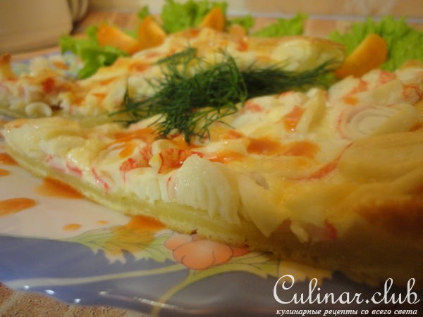 Пицца с крабовыми палочками