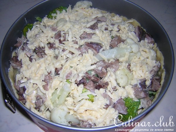 ПИРОГ ИЗ ЦВЕТНОЙ КАПУСТЫ С БРОККОЛИ