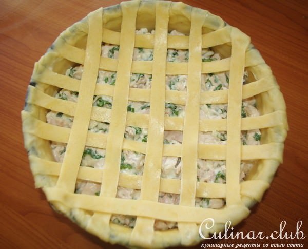 Пирог с клюквой и курицей