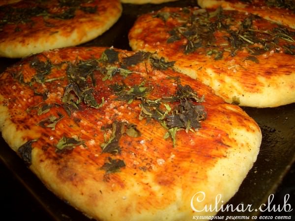 Лепешки с сыром и кинзой