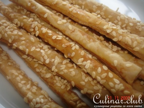 Закуска "Палочки с кунжутом и солью" под пиво